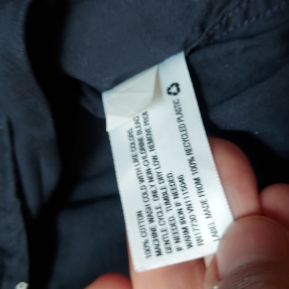 Merona size small navy cotton shirt either white anchors - Picture 4 of 4